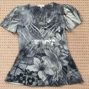 Blue Lounge Short Sleeve Top